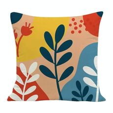 Cuscino per divano stampato con rami colorati con stampa centrale su richiesta, dimensioni: 60x60 cm (velluto olandese)