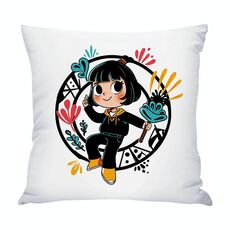 Cuscino per divano stampato con stampa centrale a tua richiesta, dimensioni: 35x35 cm (raso brillante)