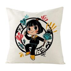 Cuscino per divano stampato con stampa centrale a tua richiesta, dimensioni: 40x40 cm (lino bianco)