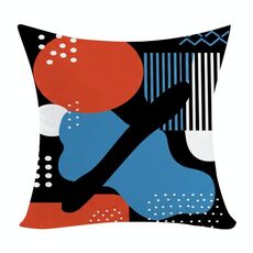 Cuscino per divano stampato con motivo astratto scarabocchio con stampa centrale su richiesta, dimensioni: 45x45 cm (elasticità bidirezionale)