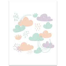 Stampa su tela decorativa con stampa a getto d'inchiostro EPSON 320g senza cornice Clouds, su richiesta, dimensioni: 15x20 cm