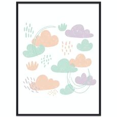 Dipinto decorativo Nuvole con cornice PS Stampa su richiesta, dimensioni: 15x20 cm