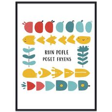 Dipinto decorativo di pesce di fiume con cornice PS, stampa su richiesta, dimensioni: 15x20 cm