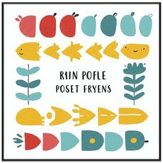 Dipinto decorativo di pesce di fiume con cornice PS, stampa su richiesta, dimensioni: 40x40 cm