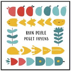 Dipinto decorativo di pesce di fiume con cornice PS, stampa su richiesta, dimensioni: 60x60 cm