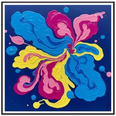 Dipinto decorativo a forma di farfalla con cornice PS, stampa su richiesta, dimensioni: 70x70 cm