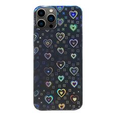 Per iPhone 13 Pro Adesivo Trasparente Colorato Pellicola Posteriore per Telefono con Pellicola Laterale (Cuori)