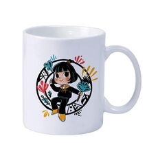 Tazza da latte in ceramica bianca semplice stampata da ragazza Tazza da acqua Stampa su richiesta