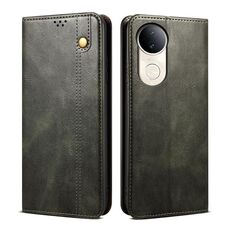 Per vivo V50 Custodia per telefono in pelle con texture Crazy Horse Oil Wax (verde)