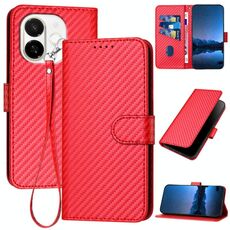 Per Tecno Spark 30C 5G / Pop 9 5G YX0070 Custodia in pelle con fibbia in fibra di carbonio e cordino (rosso)