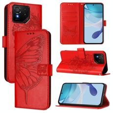 Per Asus ROG Phone 9 / 9 Pro Custodia in pelle con motivo a farfalla in rilievo (rosso)