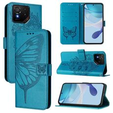 Per Asus ROG Phone 9 / 9 Pro Custodia in pelle con motivo a farfalla in rilievo (blu)