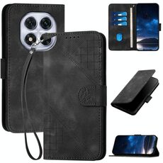 Per Redmi Note 14 Pro 4G YX0080 Custodia in pelle con motivo a farfalla in rilievo con cordino (nero)