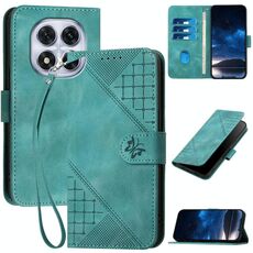 Custodia in pelle con motivo a farfalla in rilievo per Redmi Note 14 Pro 4G YX0080 con cordino (azzurro)