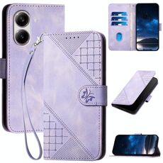 Custodia in pelle con motivo a farfalla in rilievo per Redmi Turbo 4 / Xiaomi Poco X7 Pro YX0080 con cordino (viola chiaro)