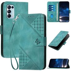 Per OPPO Reno5 4G / 5G / Find X3 Lite Custodia in pelle con motivo a farfalla in rilievo con cordino (azzurro chiaro)