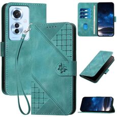 Per OPPO Reno11 F / F25 Pro Custodia in pelle con motivo a farfalla in rilievo con cordino (azzurro chiaro)