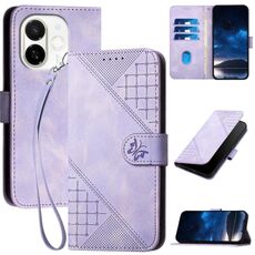 Per Tecno Spark 30C 5G / Pop 9 5G Custodia in pelle con motivo a farfalla in rilievo con cordino (viola chiaro)