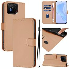 Per Asus ROG Phone 9 / 9 Pro Custodia in pelle tinta unita con cordino (nudo)