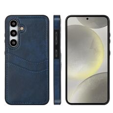 Per Samsung Galaxy S24 5G Custodia per telefono con slot per schede in pelle Litchi (blu)