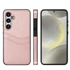 Per Samsung Galaxy S24 5G Custodia per telefono in pelle Litchi con slot per schede (oro rosa)