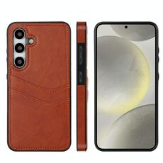 Per Samsung Galaxy S24 5G Custodia per telefono con slot per schede in pelle Litchi (marrone)