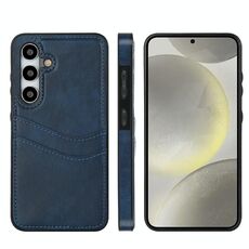 Per Samsung Galaxy S24+ 5G Custodia per telefono con slot per schede in pelle Litchi (blu)