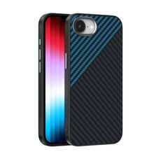 Per iPhone 16e ABEEL C Custodia per telefono MagSafe in fibra di carbonio serie 6D Micro Relief (nero blu)