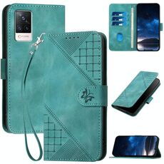 Per vivo S9 Grid Butterfly Custodia in pelle con motivo in rilievo e cordino (azzurro chiaro)