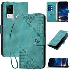 Per vivo S9e Custodia in pelle con motivo a farfalla in rilievo con cordino (azzurro chiaro)