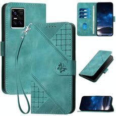 Per vivo S10 / S10 Pro Custodia in pelle con motivo a farfalla in rilievo con cordino (azzurro chiaro)