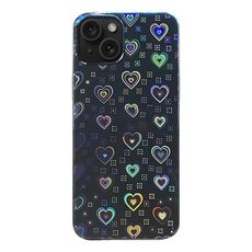 Per iPhone 13 mini Pellicola adesiva trasparente colorata per telefono con pellicola laterale (cuori)