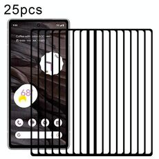 Per Google Pixel 7a 25 pezzi Pellicola in vetro temperato per schermo intero in alluminio ad alta resistenza con stampa serigrafica