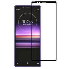 Per Sony Xperia 1 Pellicola in vetro temperato per schermo intero in alluminio con stampa serigrafica