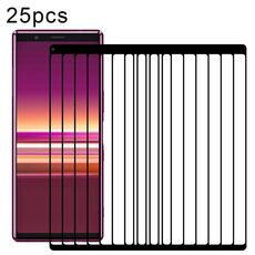 Per Sony Xperia 5 25 pezzi Pellicola in vetro temperato per schermo intero in alluminio ad alta resistenza con stampa serigrafica