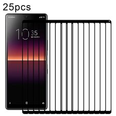 Per Sony Xperia 10 II 25 pezzi Pellicola in vetro temperato per schermo intero in alluminio ad alta stampa serigrafica