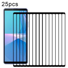 Per Sony Xperia 10 III 25 pezzi Pellicola in vetro temperato per schermo intero in alluminio ad alta stampa serigrafica