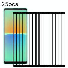 Per Sony Xperia 10 IV 25 pezzi Pellicola in vetro temperato per schermo intero in alluminio ad alta stampa serigrafica