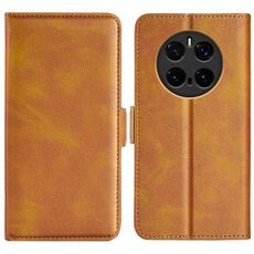 Custodia per telefono in pelle con chiusura magnetica orizzontale a doppio lato per Honor Magic7 Pro (giallo)