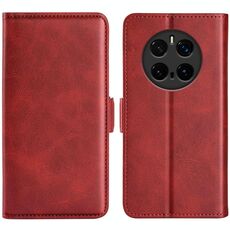 Custodia per telefono in pelle con chiusura magnetica orizzontale a doppio lato per Honor Magic7 Pro (rosso)