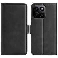 Per Honor 200 Smart Custodia in pelle con chiusura magnetica orizzontale a doppio lato (nero)