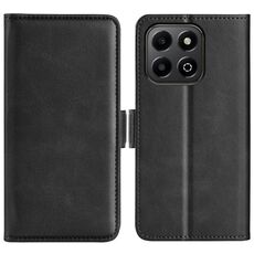 Per Honor X6b Custodia per telefono in pelle con fibbia magnetica orizzontale a doppio lato (nero)