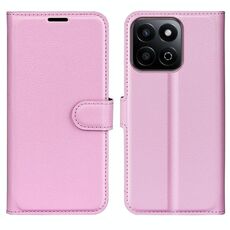 Custodia per telefono in pelle con flip orizzontale Smart Litchi Texture per Honor 200 con supporto (rosa)