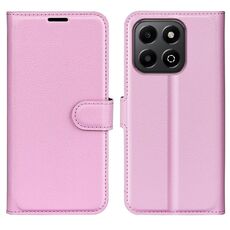 Custodia per telefono in pelle con supporto orizzontale a flip per Honor X6b Litchi Texture (rosa)