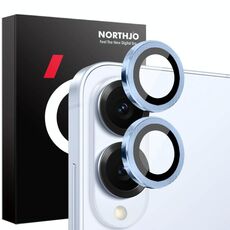 Per Samsung Galaxy S25 Edge 5G NORTHJO Pellicola protettiva per obiettivo della fotocamera CD con anello in metallo in vetro temperato (blu)