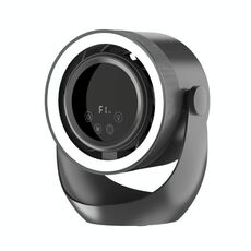 F158 Mini ventilatore da tavolo multi-velocità con telecomando temporizzato e ventilatore illuminato, stile: grigio plug-in
