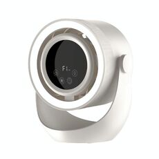 F158 Mini ventilatore da tavolo multi-velocità con telecomando temporizzato e ventilatore illuminato, stile: beige plug-in