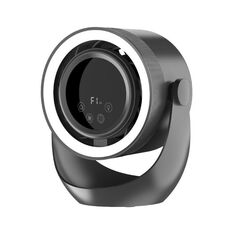 F158 Mini ventilatore da tavolo multi-velocità con telecomando temporizzato e ventilatore illuminato, stile: grigio ricaricabile