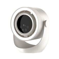 F158 Mini ventilatore da tavolo multi-velocità con telecomando temporizzato e ventilatore illuminato, stile: beige ricaricabile