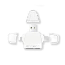 Lettore di schede universale AJ-701 USB-A a USB-C / Tipo-C + Micro USB + 8 pin 7 in 1 (bianco)